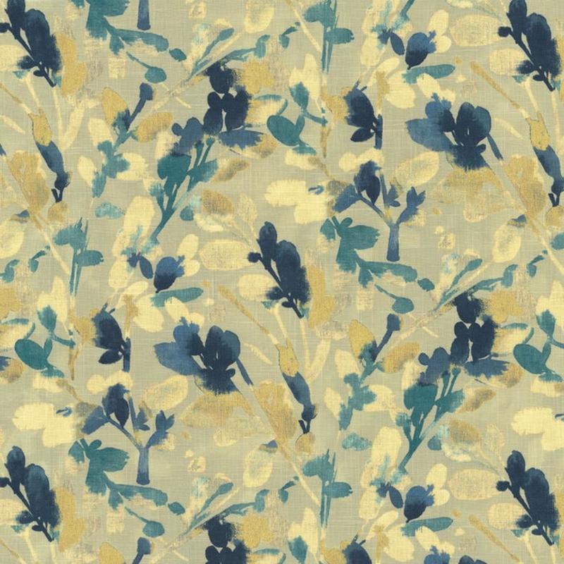 Waterleaf Indigo by Kasmir Fabric