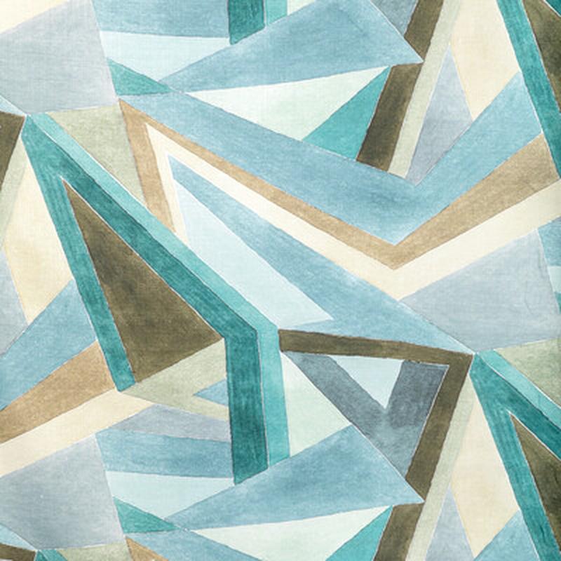Roulade Print Aqua/Dune by Lee Jofa Modern Fabric