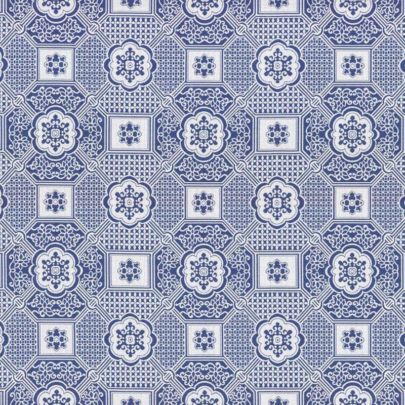 Palatial Maze Blue Jay by Kasmir Fabric
