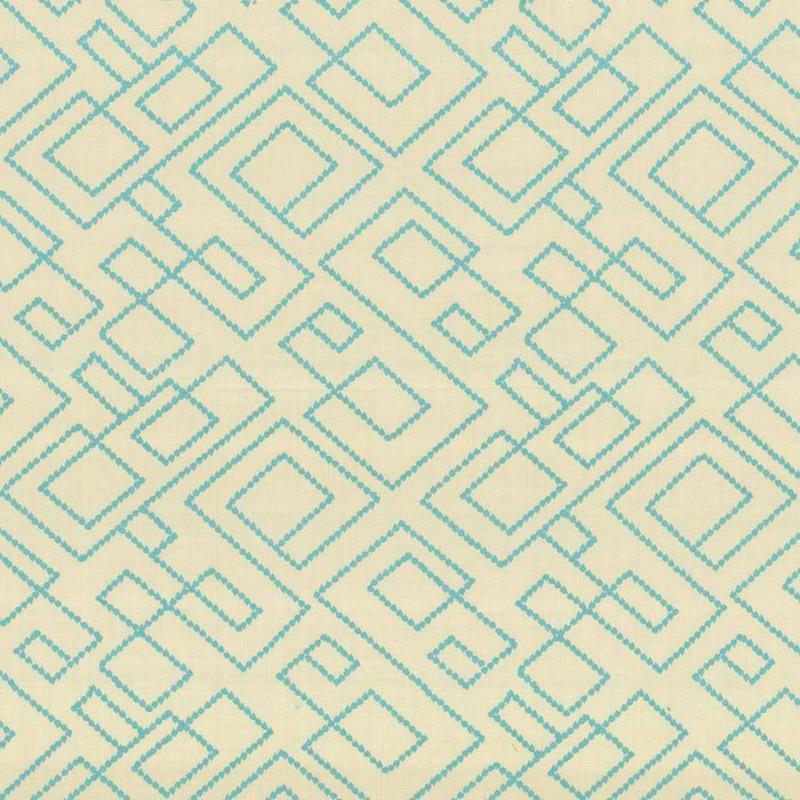 Tallmadge Fret Turquoise by Kasmir Fabric