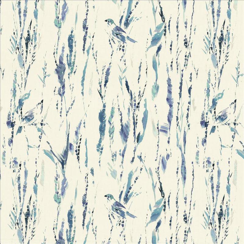 Feathers Blue by Kasmir Fabric