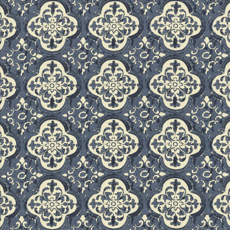 Foil Indigo by Kasmir Fabric