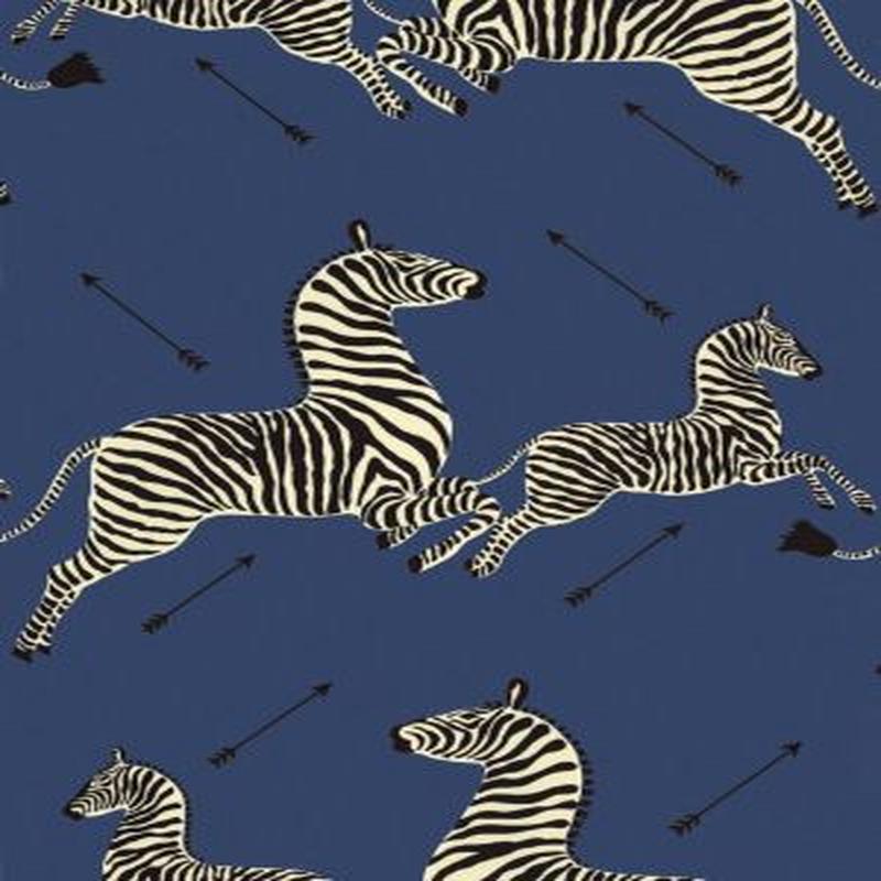 Scalamandre Fabric Zebras | Outdoor Denim