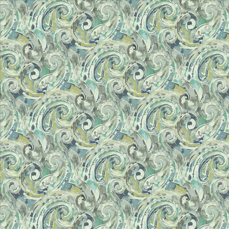 Abstract Paisley Blue Lagoon by Kasmir Fabric