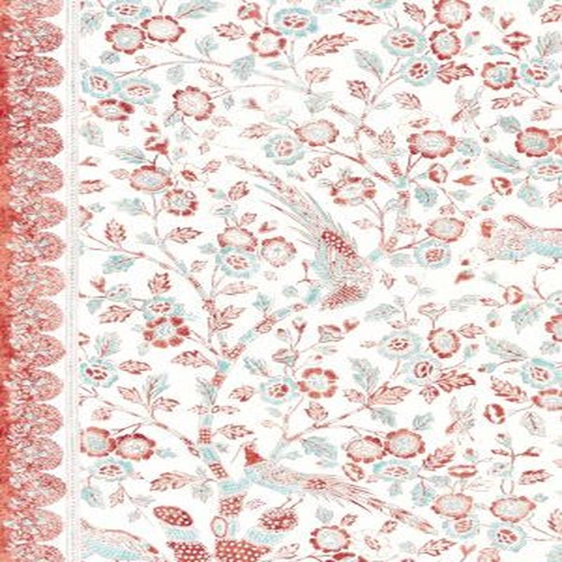 Scalamandre Fabric Anissa Print Coral Spice