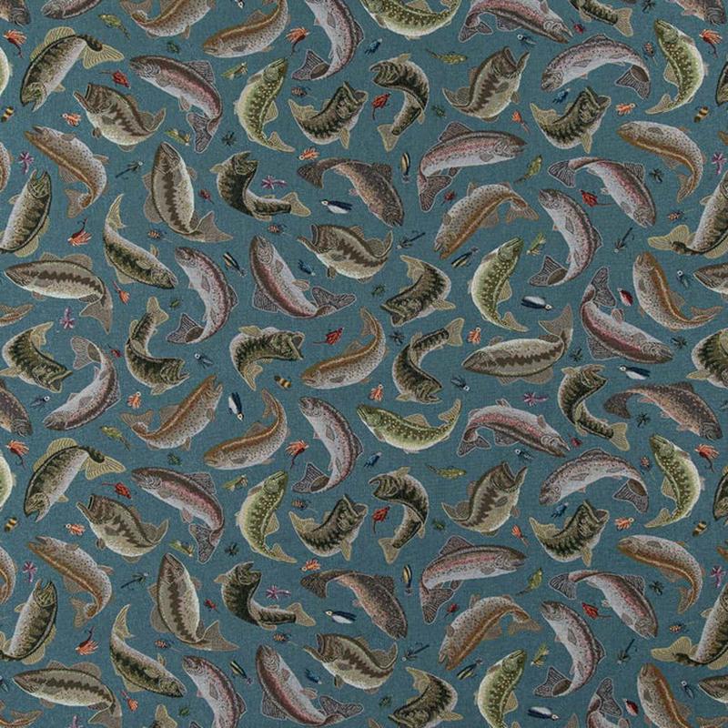 D2679 Fishing Aqua by Charlotte Fabric