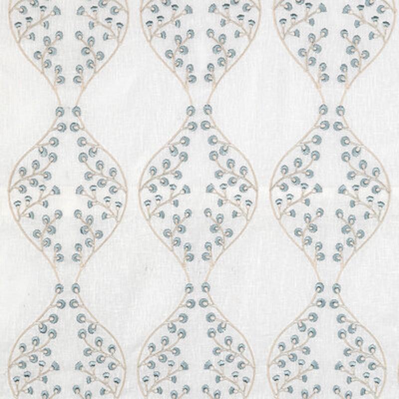 Lillie Sheer Ivory/Blue by Lee Jofa Fabric