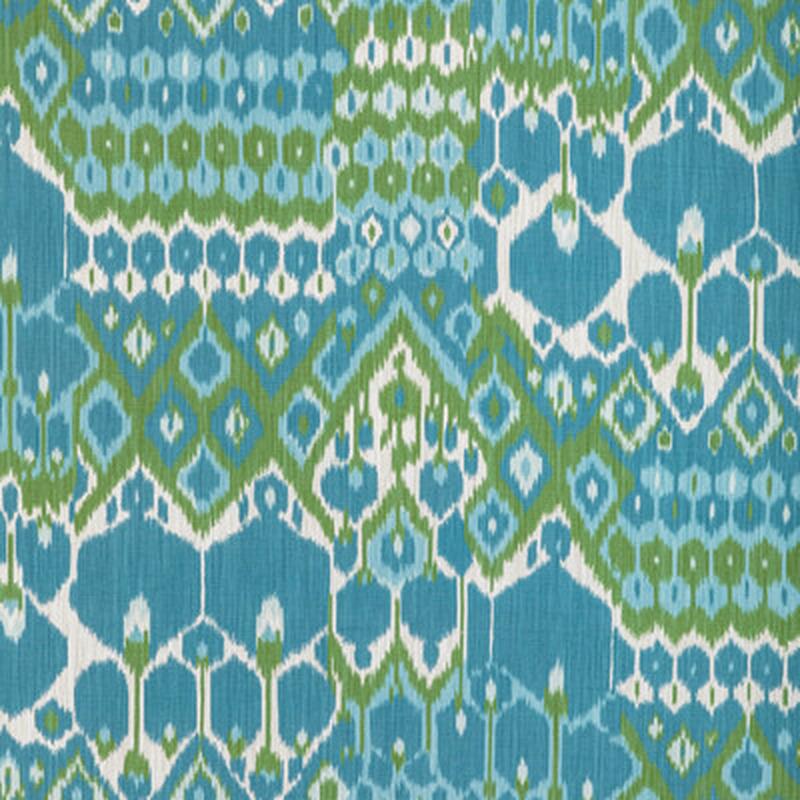 Bonnieux Print Aqua/Leaf by Brunschwig & Fils Fabric