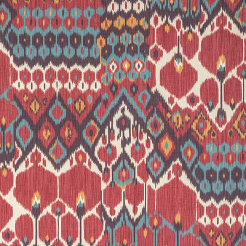 Bonnieux Print Berry/Aqua by Brunschwig & Fils Fabric