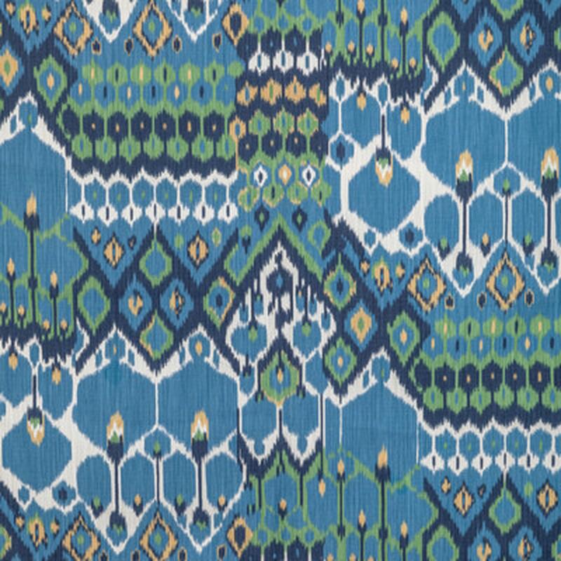 Bonnieux Print Blue/Leaf by Brunschwig & Fils Fabric
