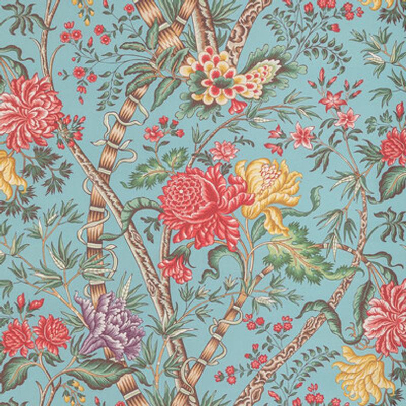 Luberon Print Aqua/Multi by Brunschwig & Fils Fabric