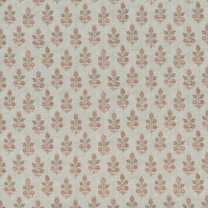 Poppy Sprig Aqua/Blush by G P & J Baker Fabric