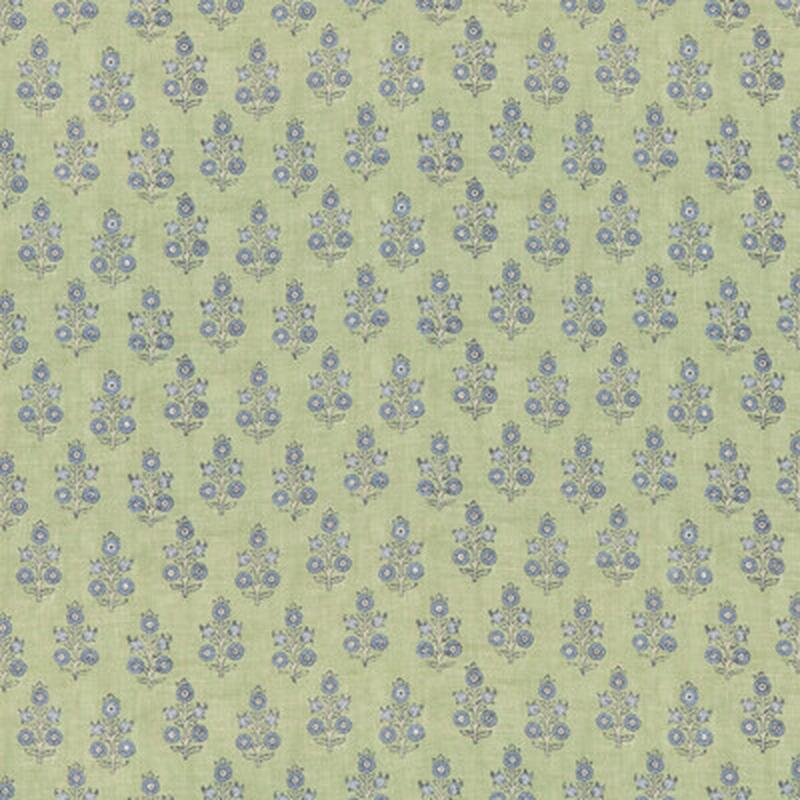 Poppy Sprig Green/Blue by G P & J Baker Fabric