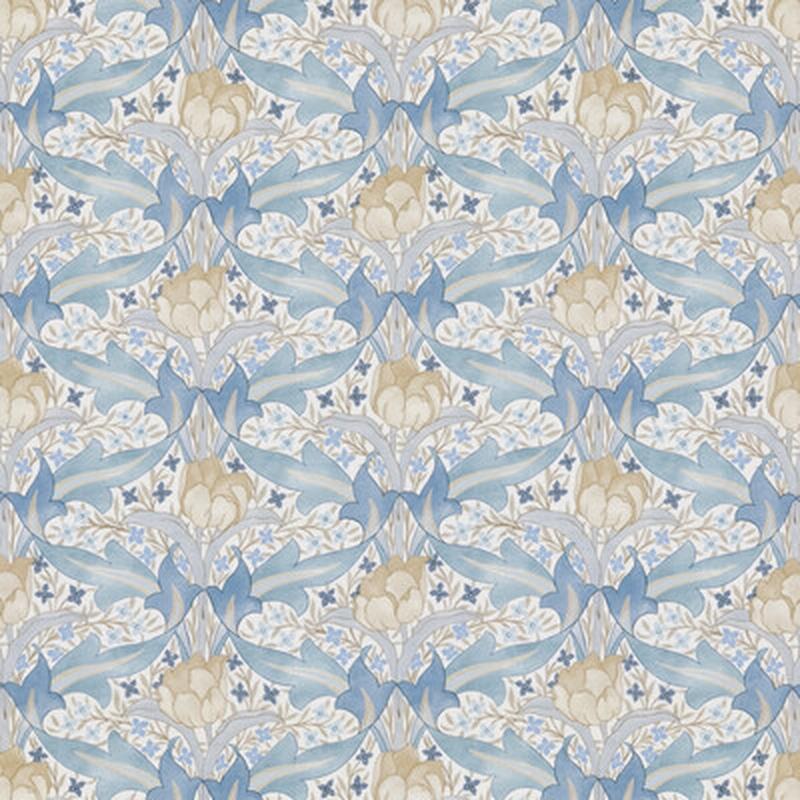 Tulip & Jasmine Cotton Blue by G P & J Baker Fabric