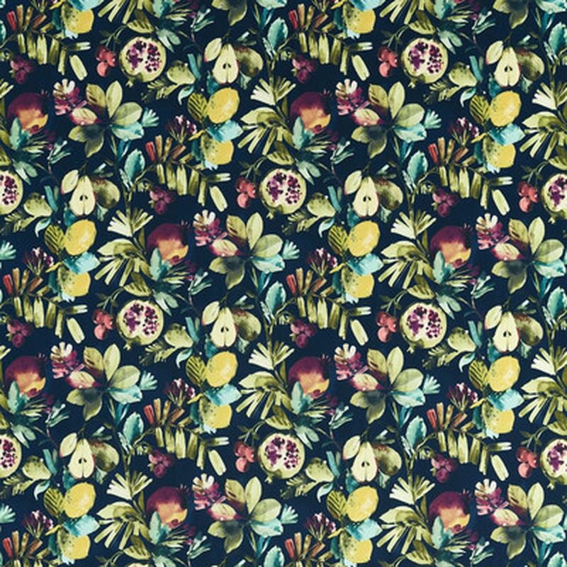 Fruta Midnight Velvet by Clarke And Clarke Fabric