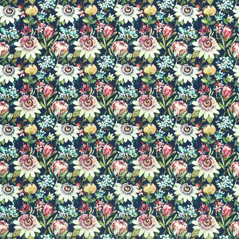 Paradise Midnight Velvet by Clarke And Clarke Fabric