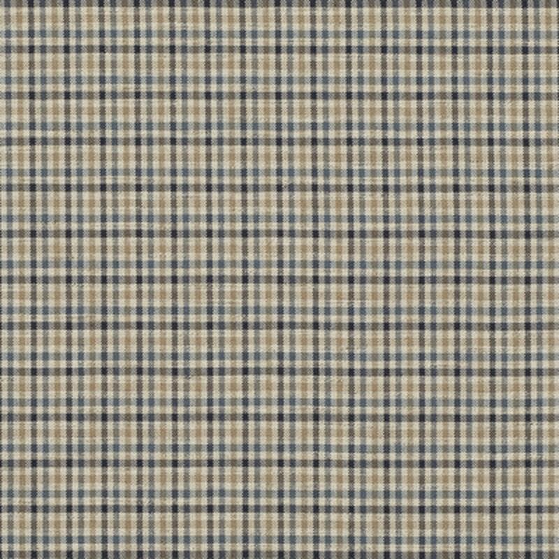 Babington Check Indigo by Mulberry Fabric