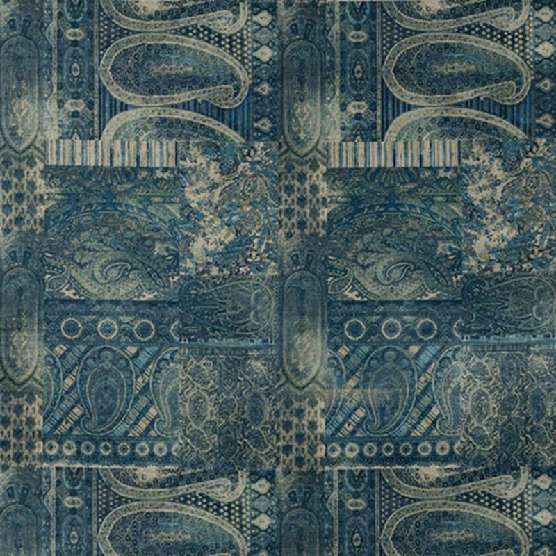 Lomond Velvet Indigo by Mulberry Fabric