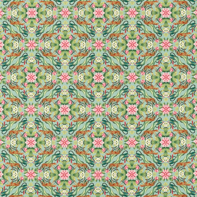 Menagerie Aqua by Clarke And Clarke Fabric