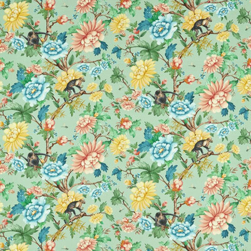 Sapphire Garden Mineral by Clarke And Clarke Fabric