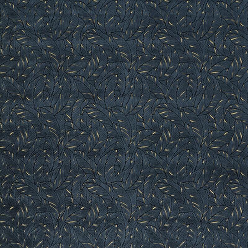 Selva Midnight/Gold Velvet by Clarke And Clarke Fabric