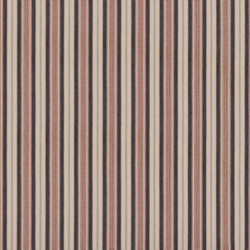 Shelter Stripe Indigo/Red by Mulberry Fabric