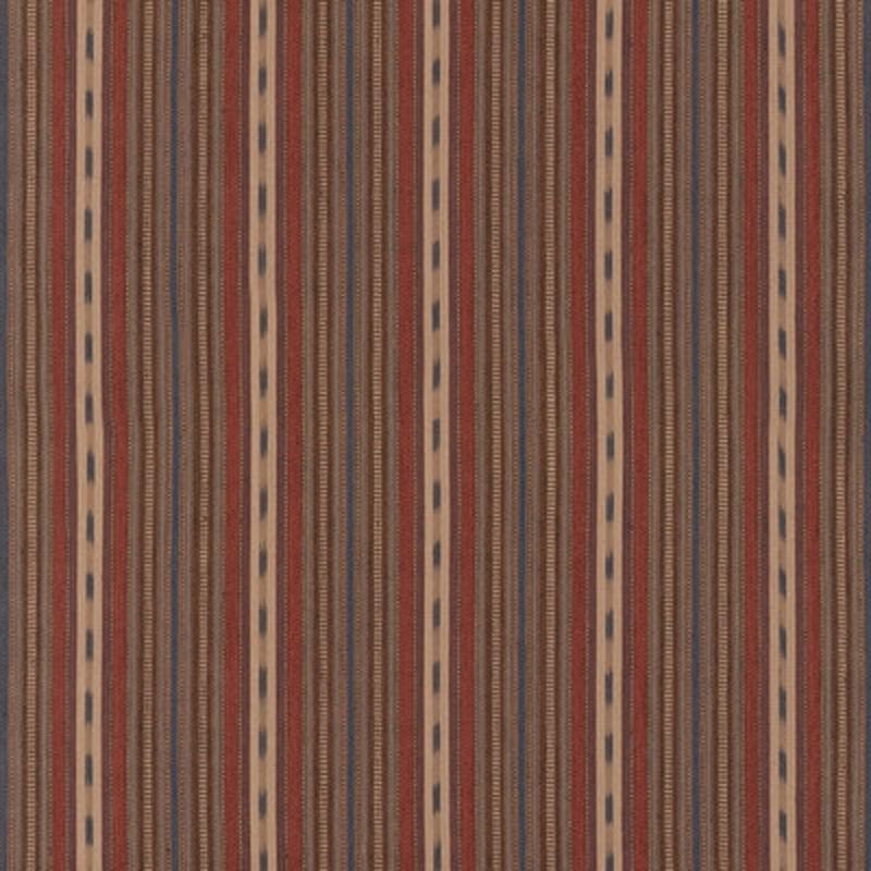 Stony Stripe Rust/Blue by Mulberry Fabric