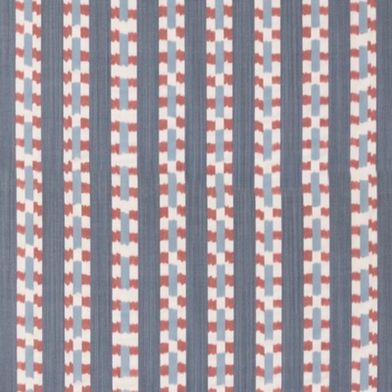 Wayfarer Stripe Blue/Red by Mulberry Fabric