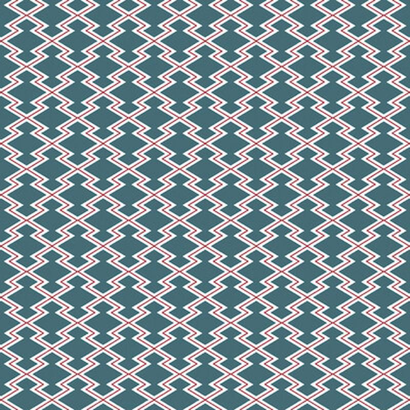 Hayami Azul Claro/Rojo by Gaston Y Daniela Fabric