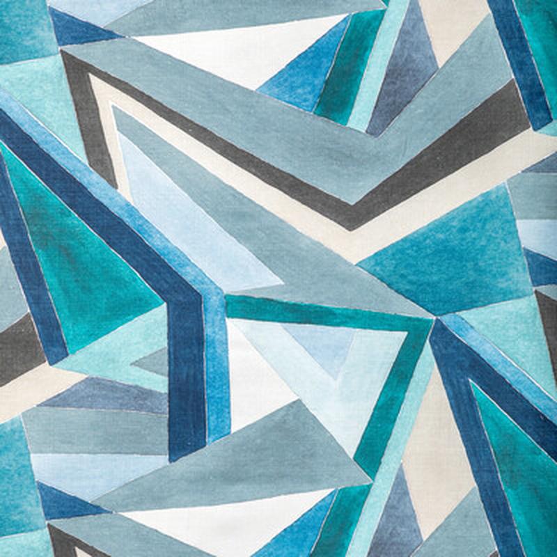 Roulade Print Navy/Teal by Lee Jofa Modern Fabric