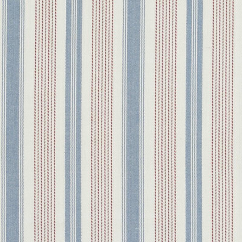 Purbeck Stripe Red/Blue by Baker Lifestyle Fabric