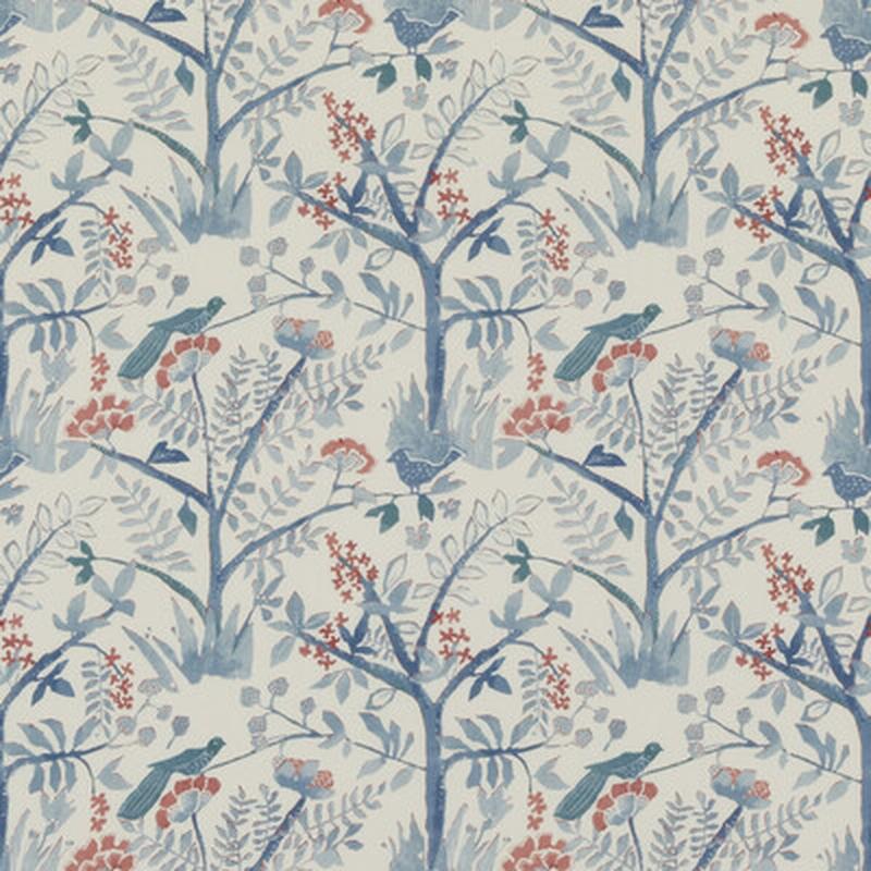 Lulworth Blue/Red by Baker Lifestyle Fabric