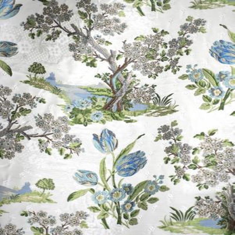 Avignon Brocade Porcelain On White SC273220002 by Scalamandre Fabric