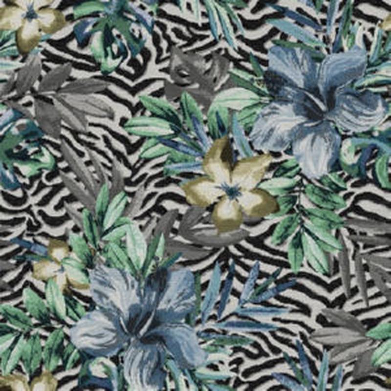 Tampa Blue Black by Norbar Fabric