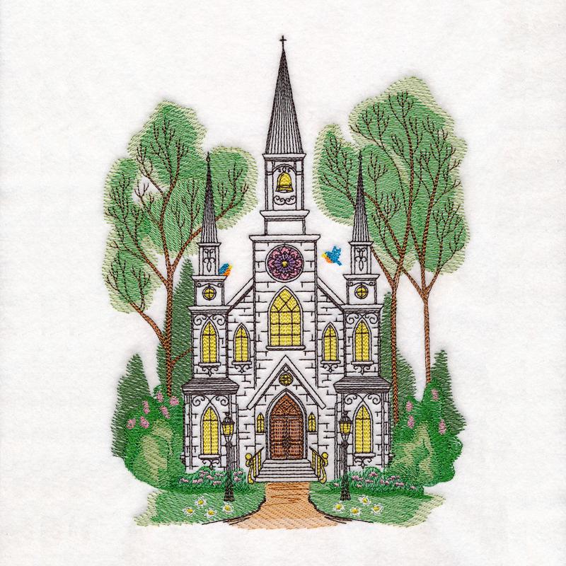 Classic Summer Church Scene