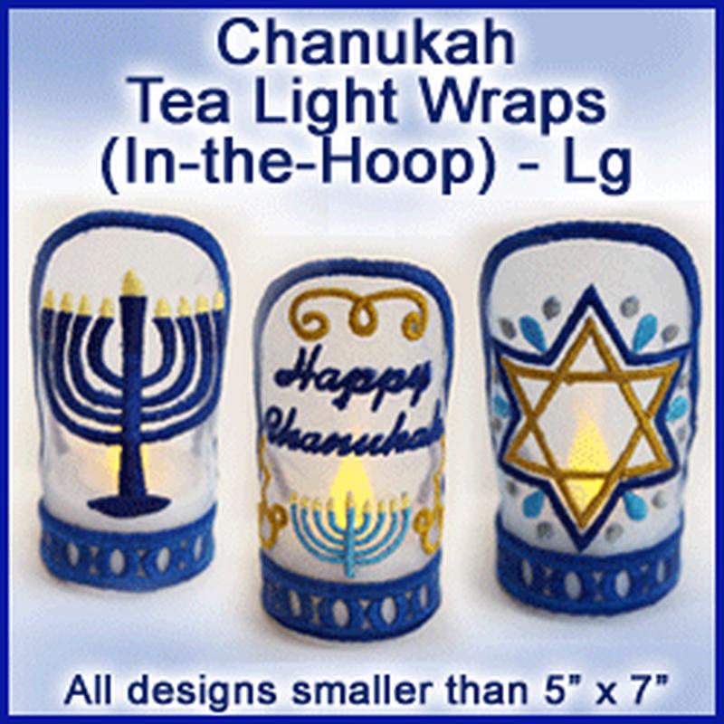 A Hanukkah Tea Light Wraps (In-the-Hoop) Design Pack