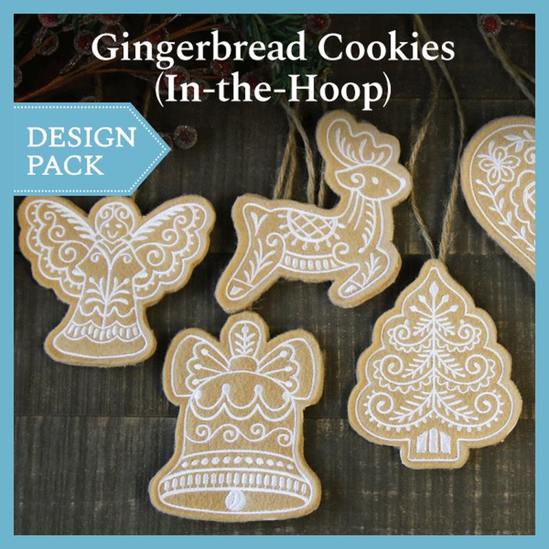 A Gingerbread Cookies (In-the-Hoop) Design Pack