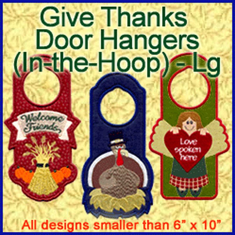 A Give Thanks Door Hangers (In-the-Hoop) Design Pack