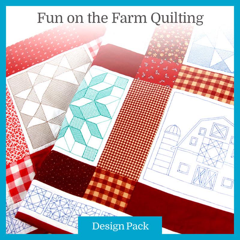 A Fun on the Farm Quilting (Double Run) (Trapunto) Design Pack