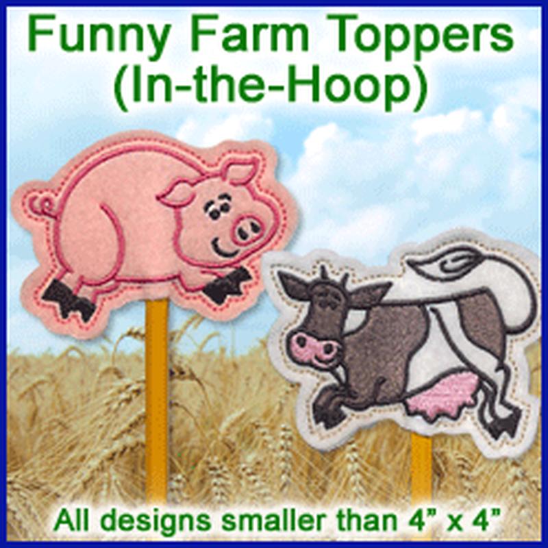 A Funny Farm Toppers (In-the-Hoop) Design Pack