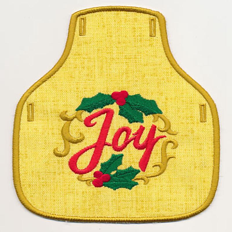 Christmas Joy Bottle Apron (In-the-Hoop)