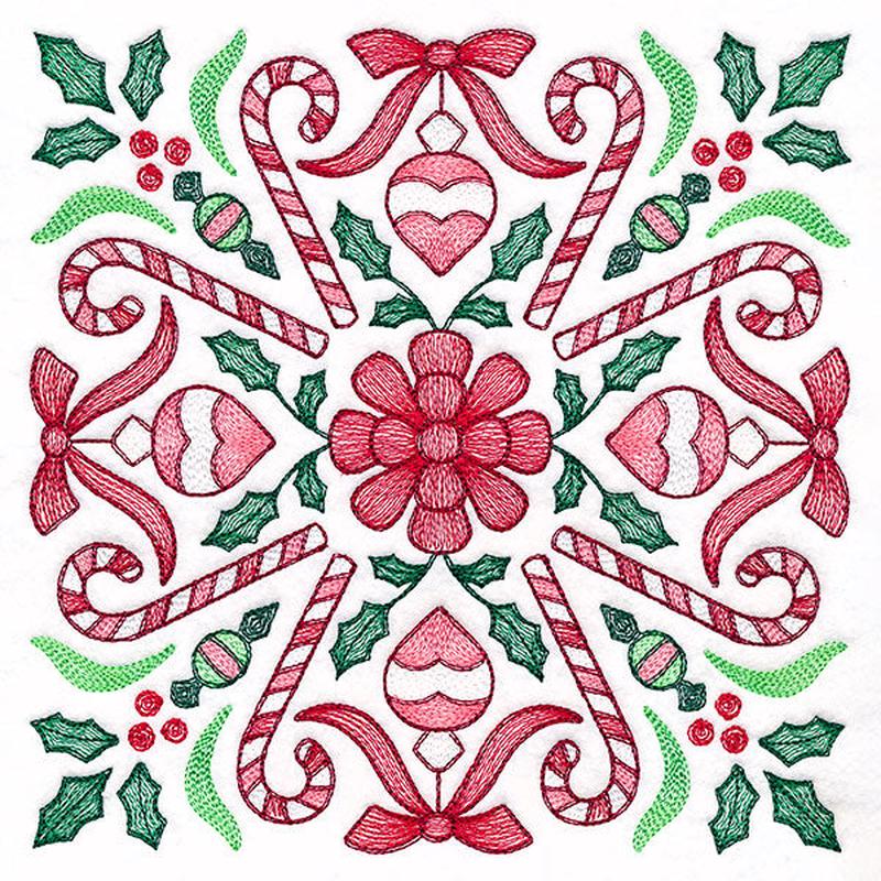 Christmas Kaleidoscope Candy Canes Square