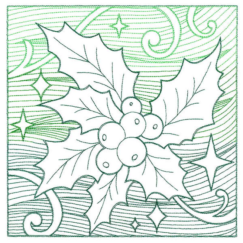 Christmas Holly Etching