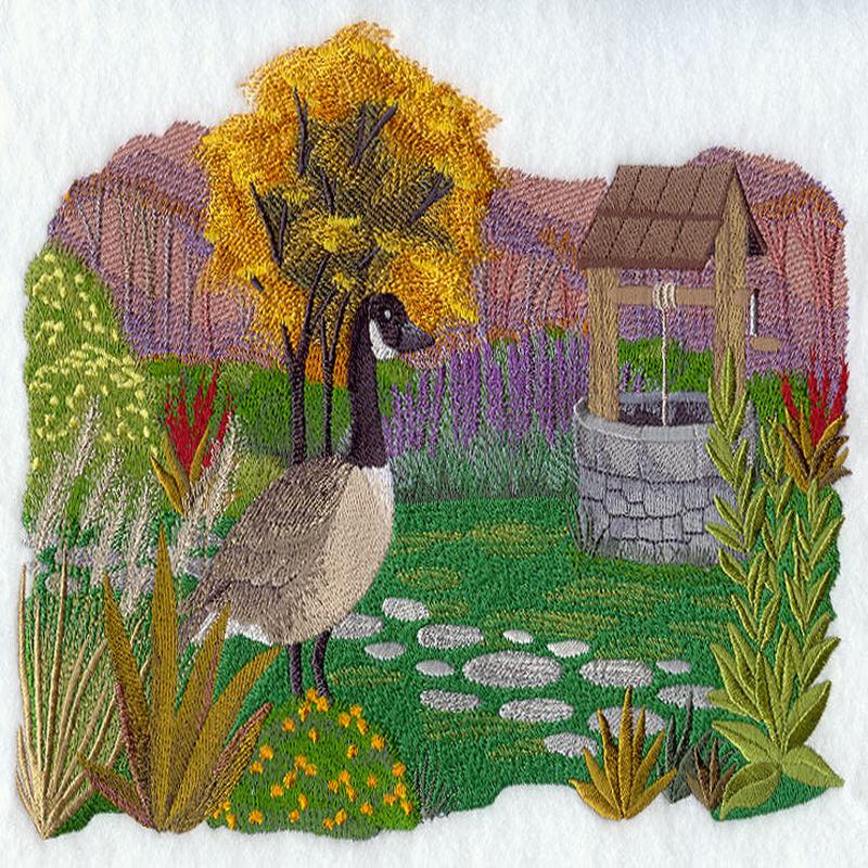 Autumn's Garden with Wishing Well