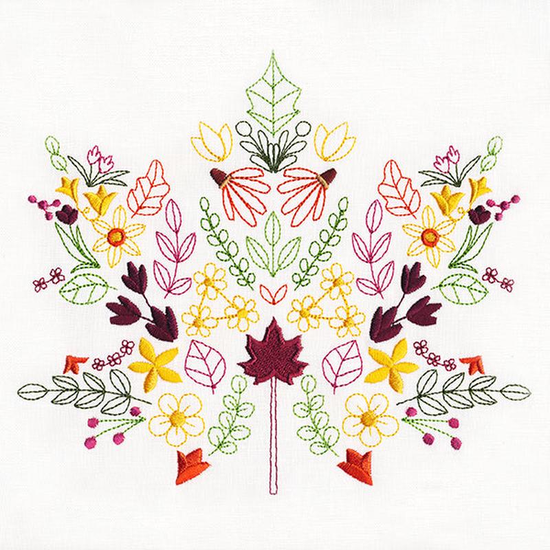 Autumn Wildflower Maple Leaf