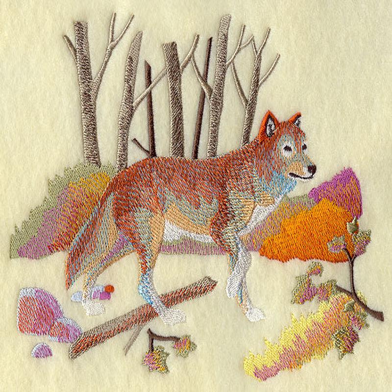 Autumn Wolf in Watercolor