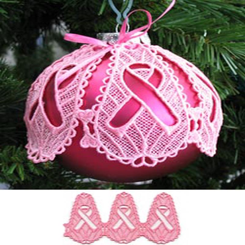 Awareness Ribbon Ornament Cover (Lace)