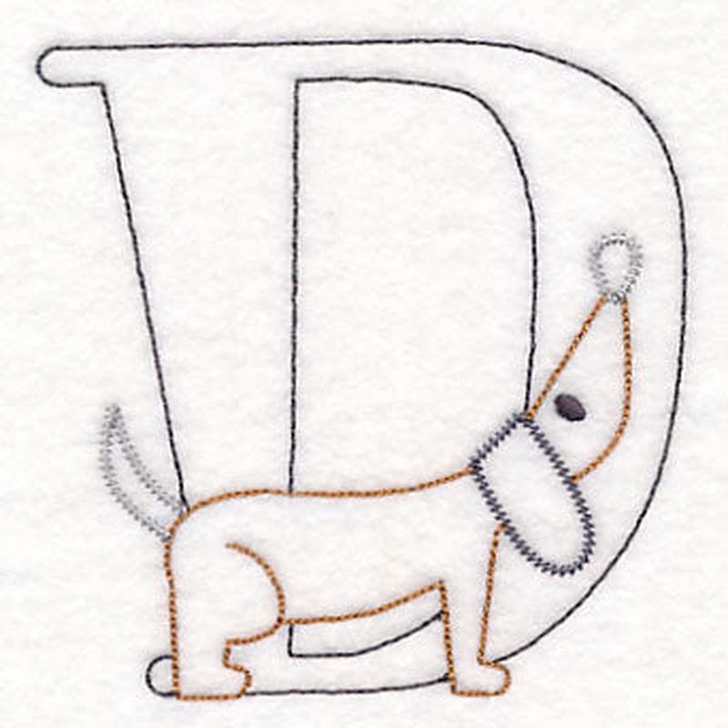 Baby Animals Letter D (Vintage) - 4 1/2 Inch
