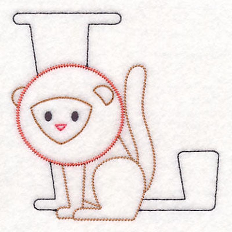 Baby Animals Letter L (Vintage) - 4 1/2 Inch