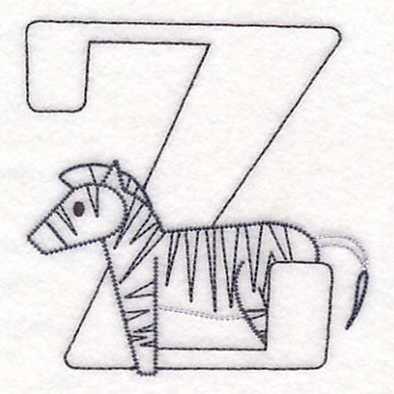 Baby Animals Letter Z (Vintage) - 4 1/2 Inch